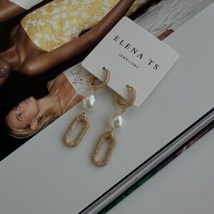 622 Gold and Pearl Drop Earrings